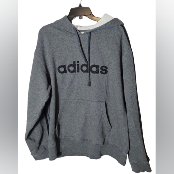 Adidas Men's Gray 2005 Vintage Hoodie Men's Size Large *See flaws - Picture 1 of 10